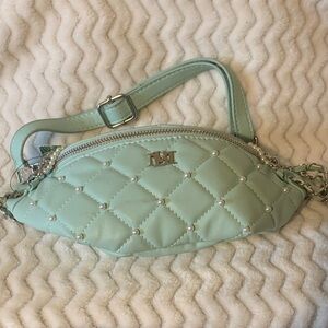 Badgley Mischka  Elegant Mint Quilted Belt Bag NWT
